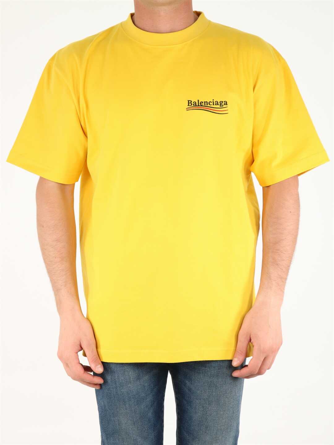 Balenciaga Political Campaign Logo T-Shirt 641655 TKVJ1 Yellow