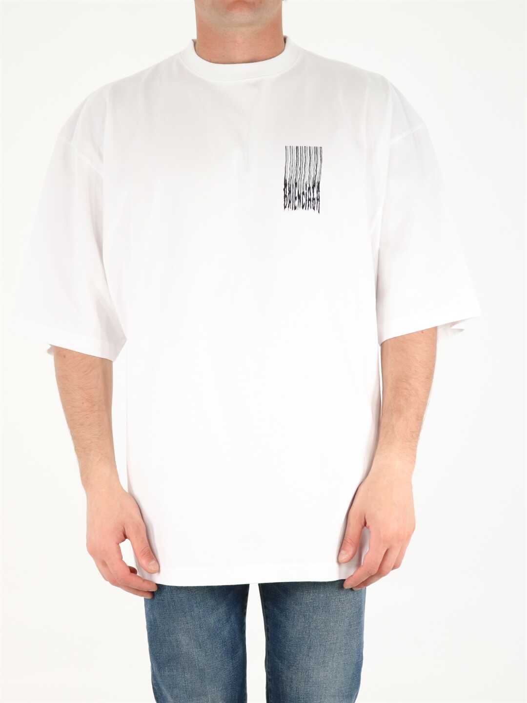 Balenciaga Oversized Barcode T-Shirt 661715 TKVE5 White