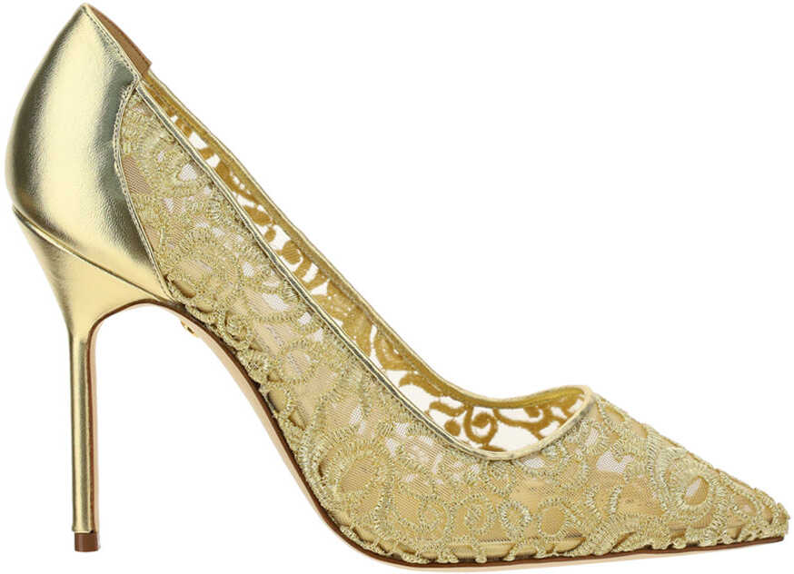 Manolo Blahnik Bbla Gold Lace 105 Shoes 4211116 GOLD