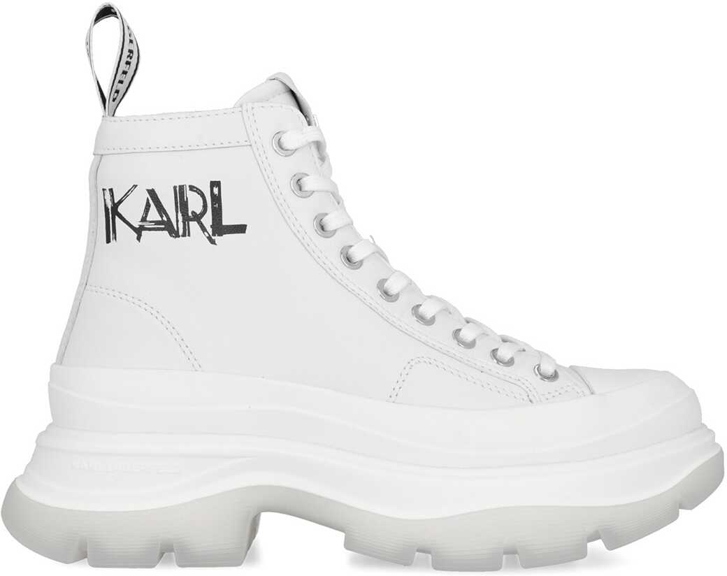 Karl Lagerfeld Luna Art Deco Boots KL42950 White