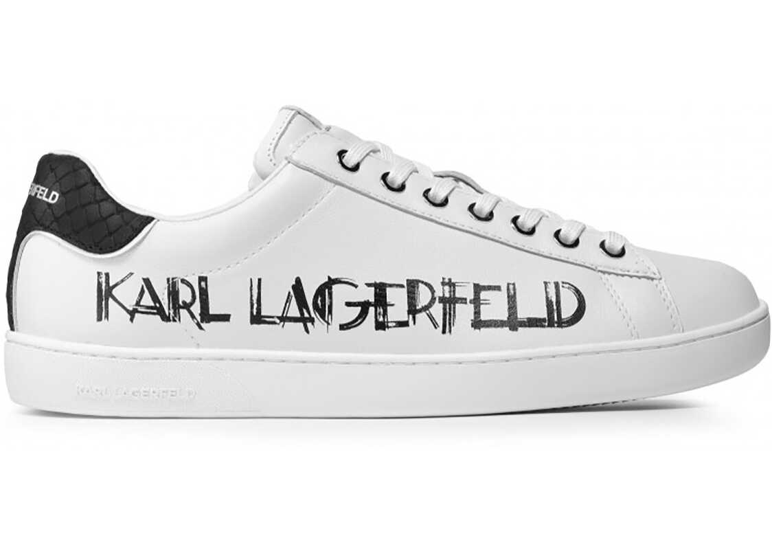 Karl Lagerfeld Kourt II Art Deco Logo Leather KL51526 White b-mall.ro