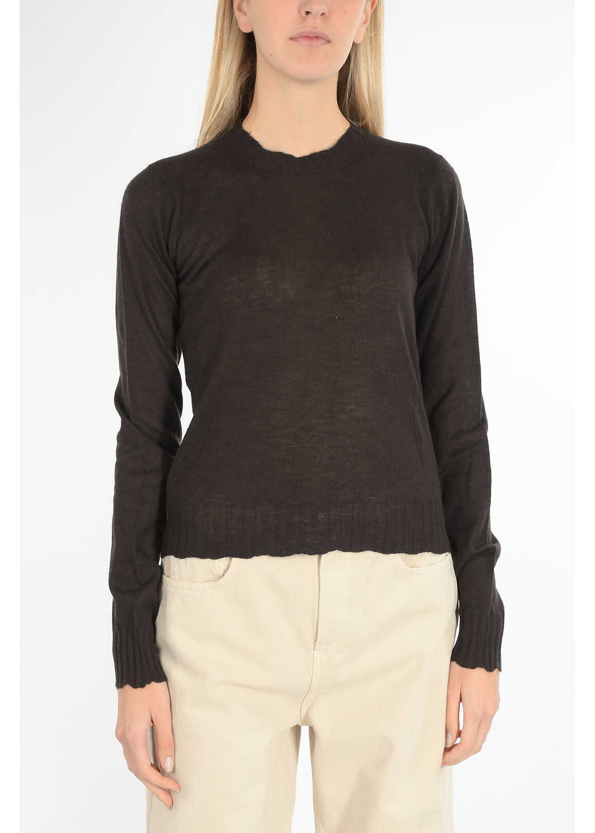 Bottega Veneta Cashmere Sweater With Buttons Back Brown