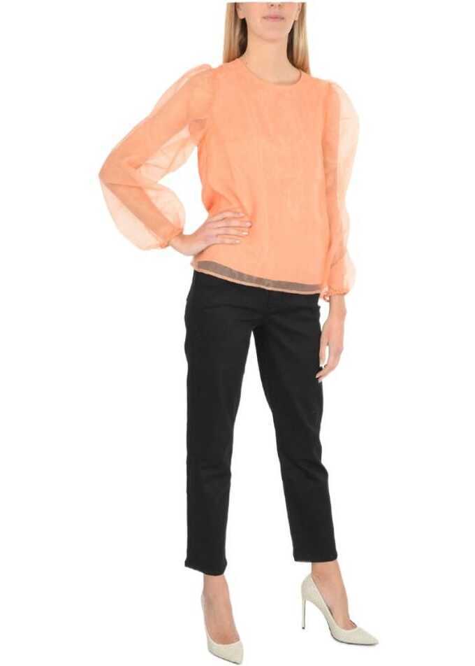 Bluze Baum und Pferdgarten Organza Mia Mandarin Collar Blouse Pink Femei (BM 8681799) 4