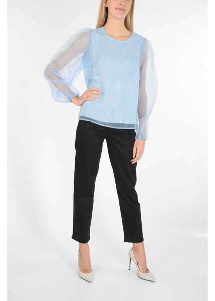 Bluze Baum und Pferdgarten Organza Mia Mandarin Collar Blouse Blue Femei (BM 8681802) 4