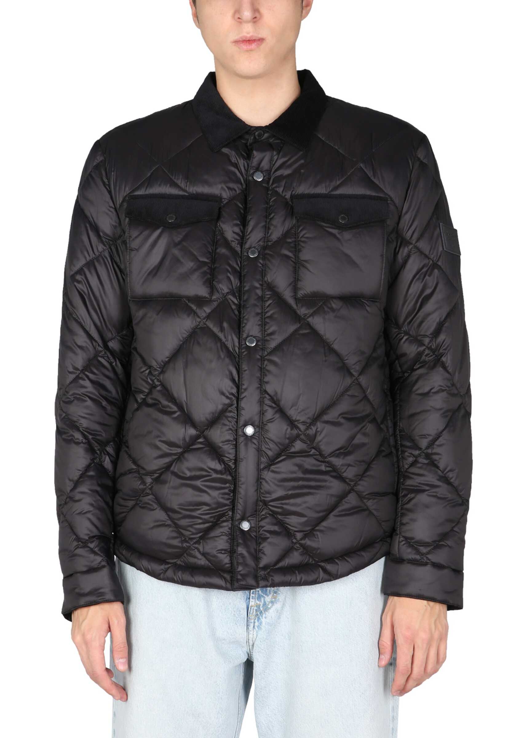 Barbour Quilted Shirt Jacket MQU1349_BK11 BLACK