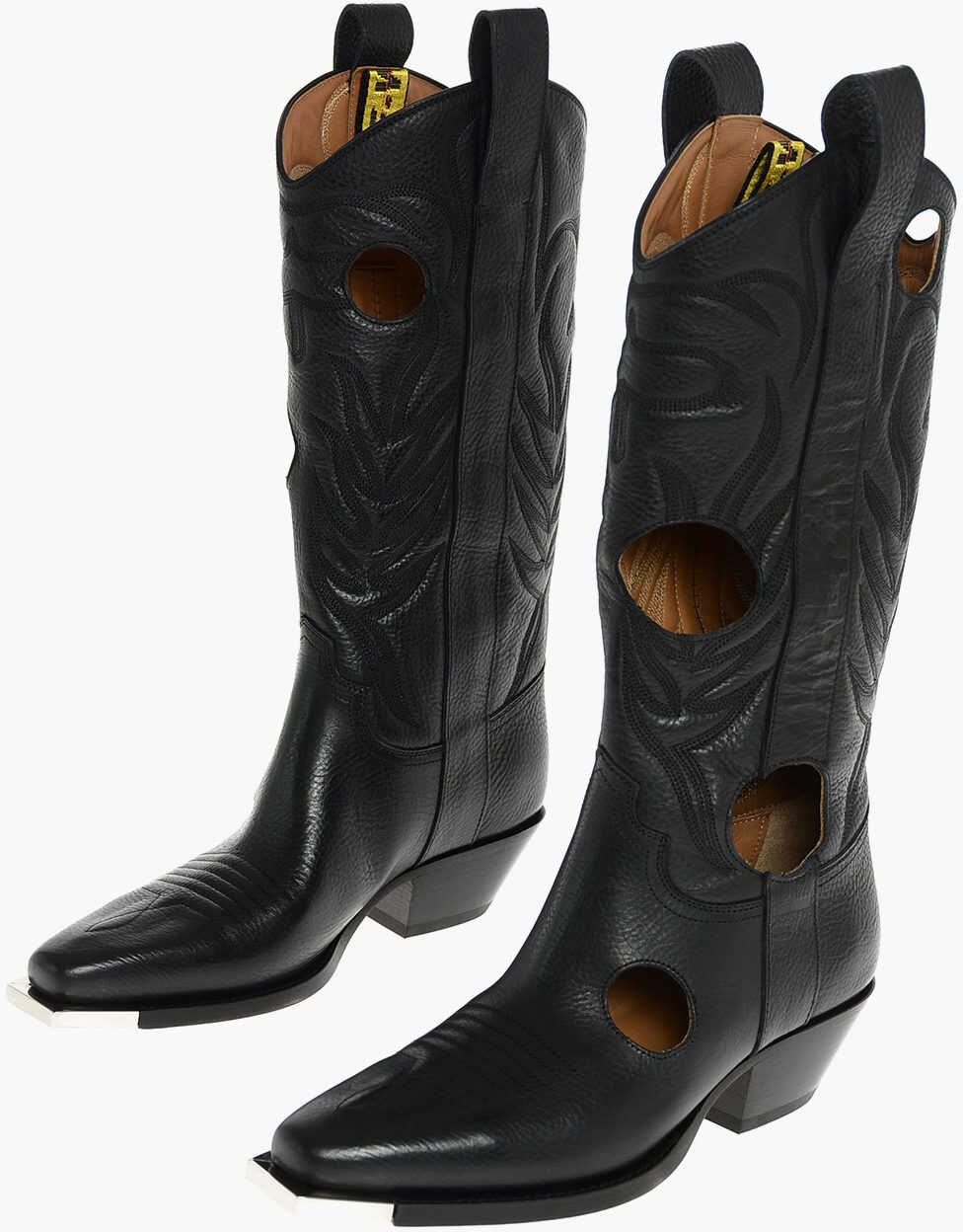 Off-White Meteor Western Boots With Holes Black