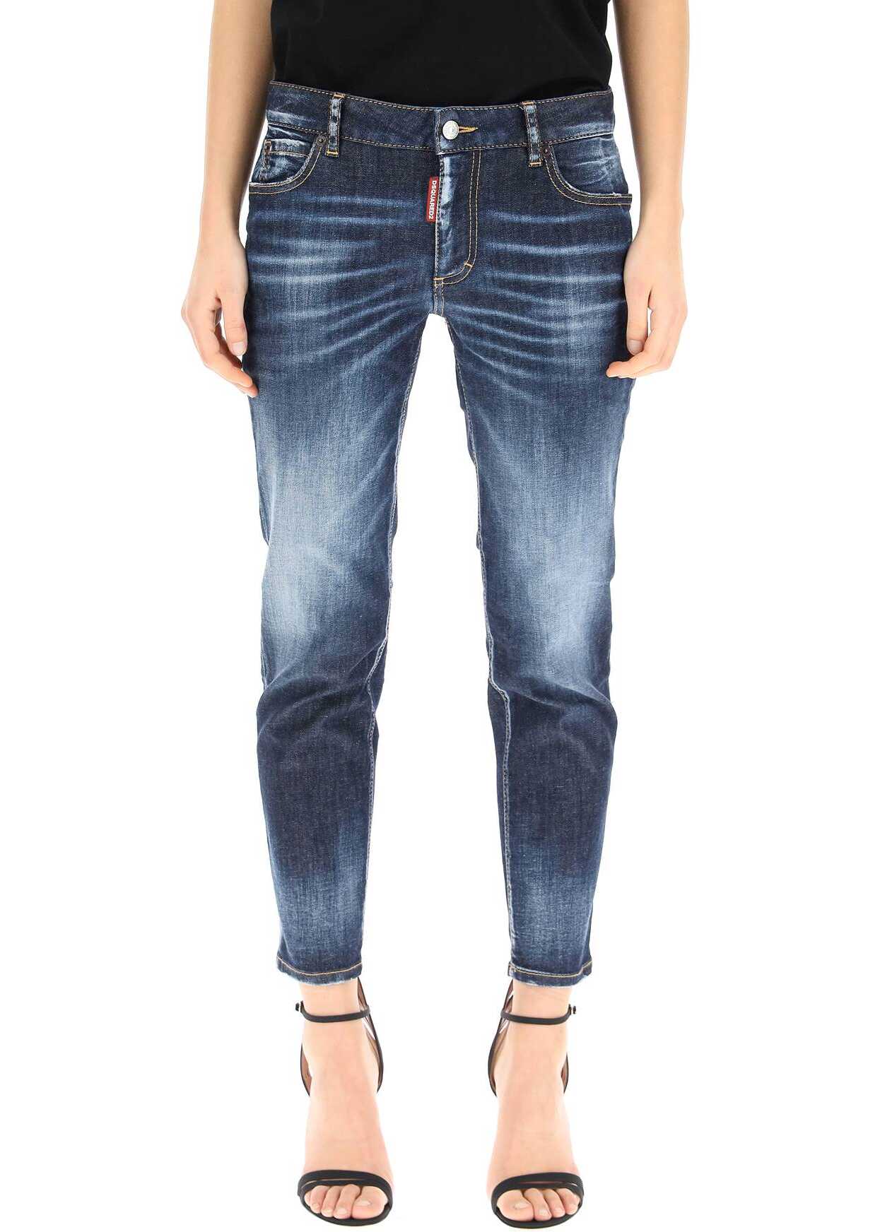 DSQUARED2 Twiggy Cropped Jeans S75LB0609 S30685 NAVY BLUE