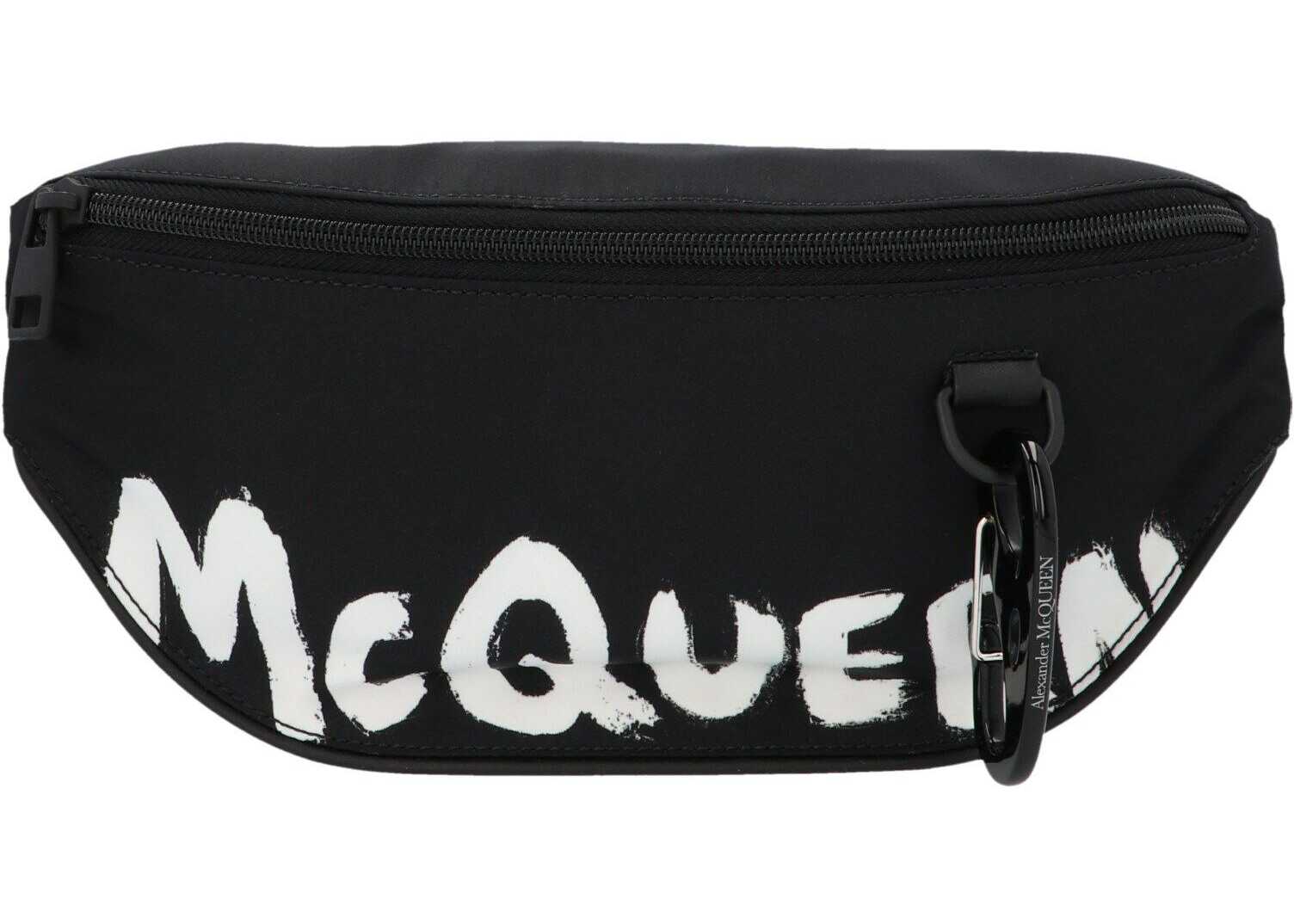 Alexander McQueen Tech Textile Belt Bag With Harness Black