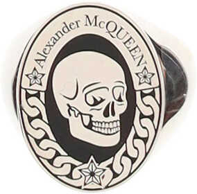 Alexander McQueen Skull Ring 684707I11DY BLACK/TRASPARENT image