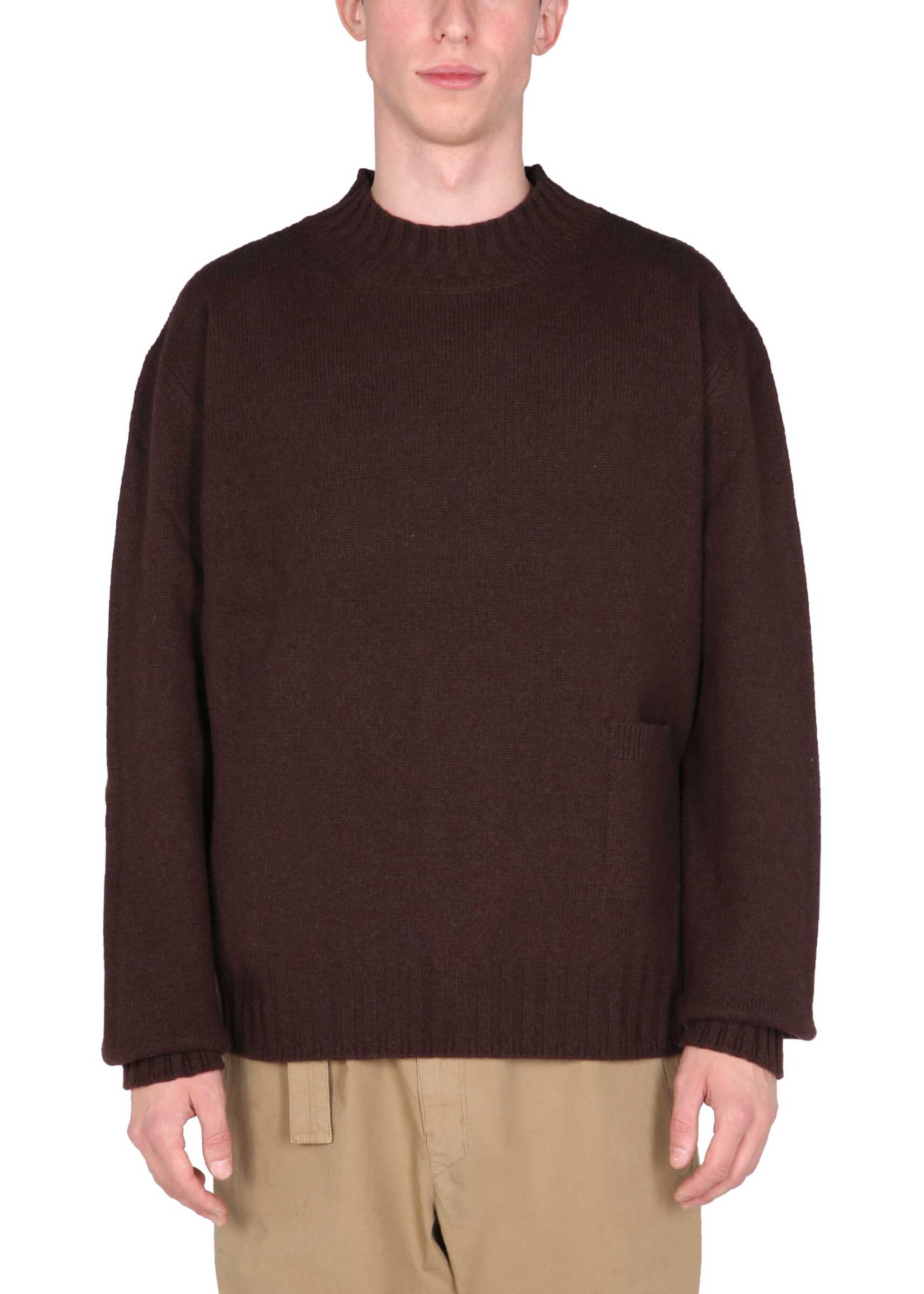 Margaret Howell Oversize Fit Sweater MEKN0289A21_JCZMAH BROWN