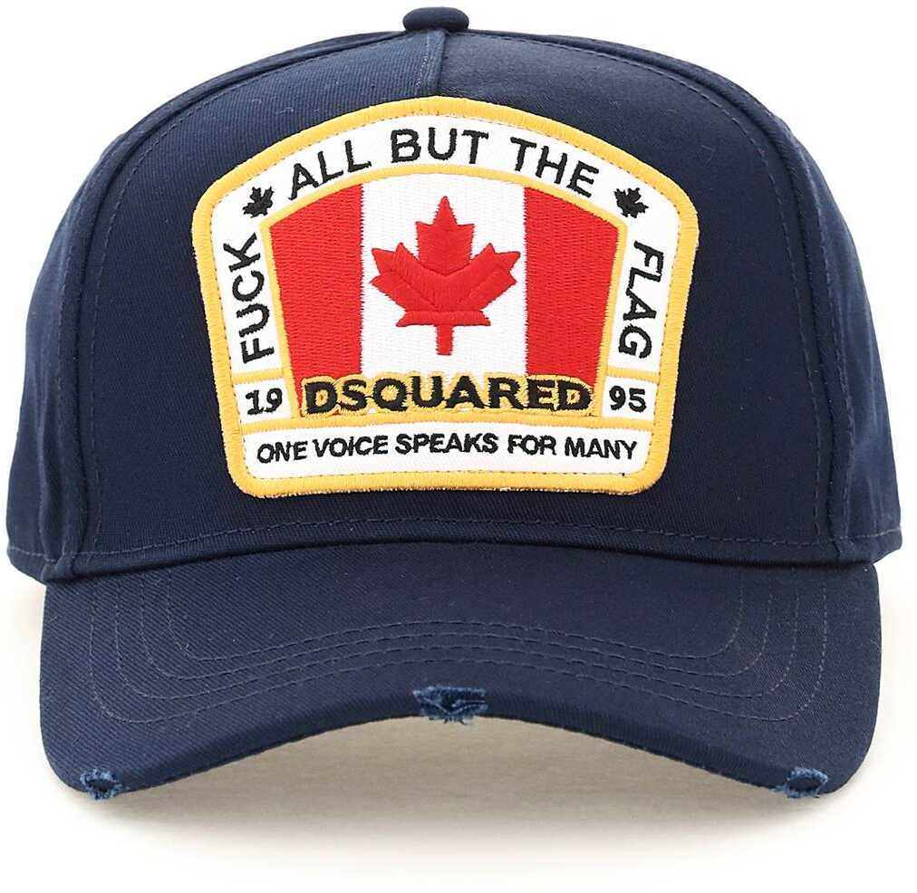 DSQUARED2 Canadian Flag Baseball Cap NAVY