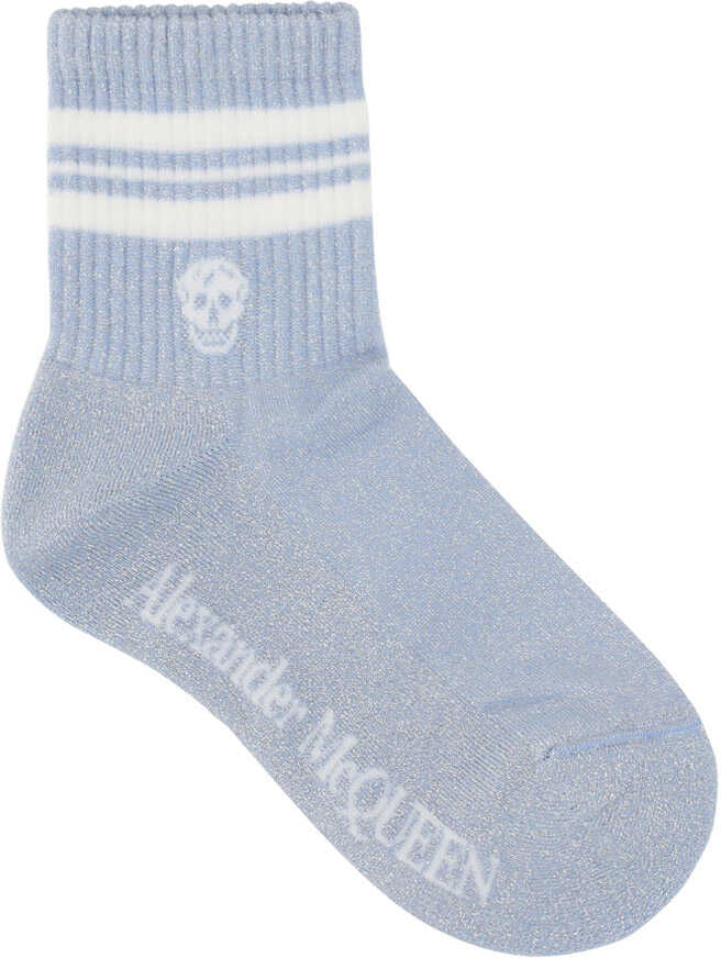 Alexander McQueen Stripe Skull Socks 6454233D76Q BLUE/WHITE image0