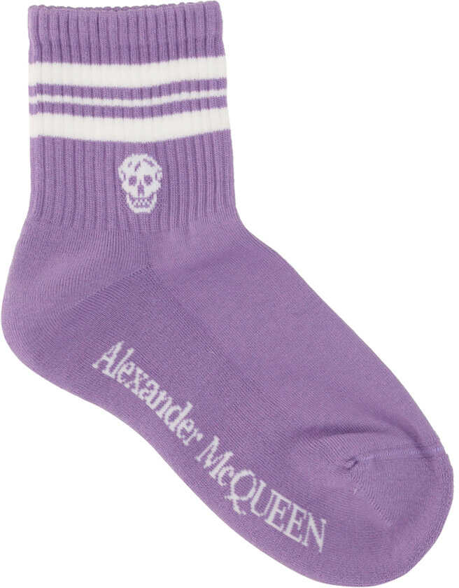 Alexander McQueen Stripe Skull Socks 6454233D76Q PINK/WHITE image0