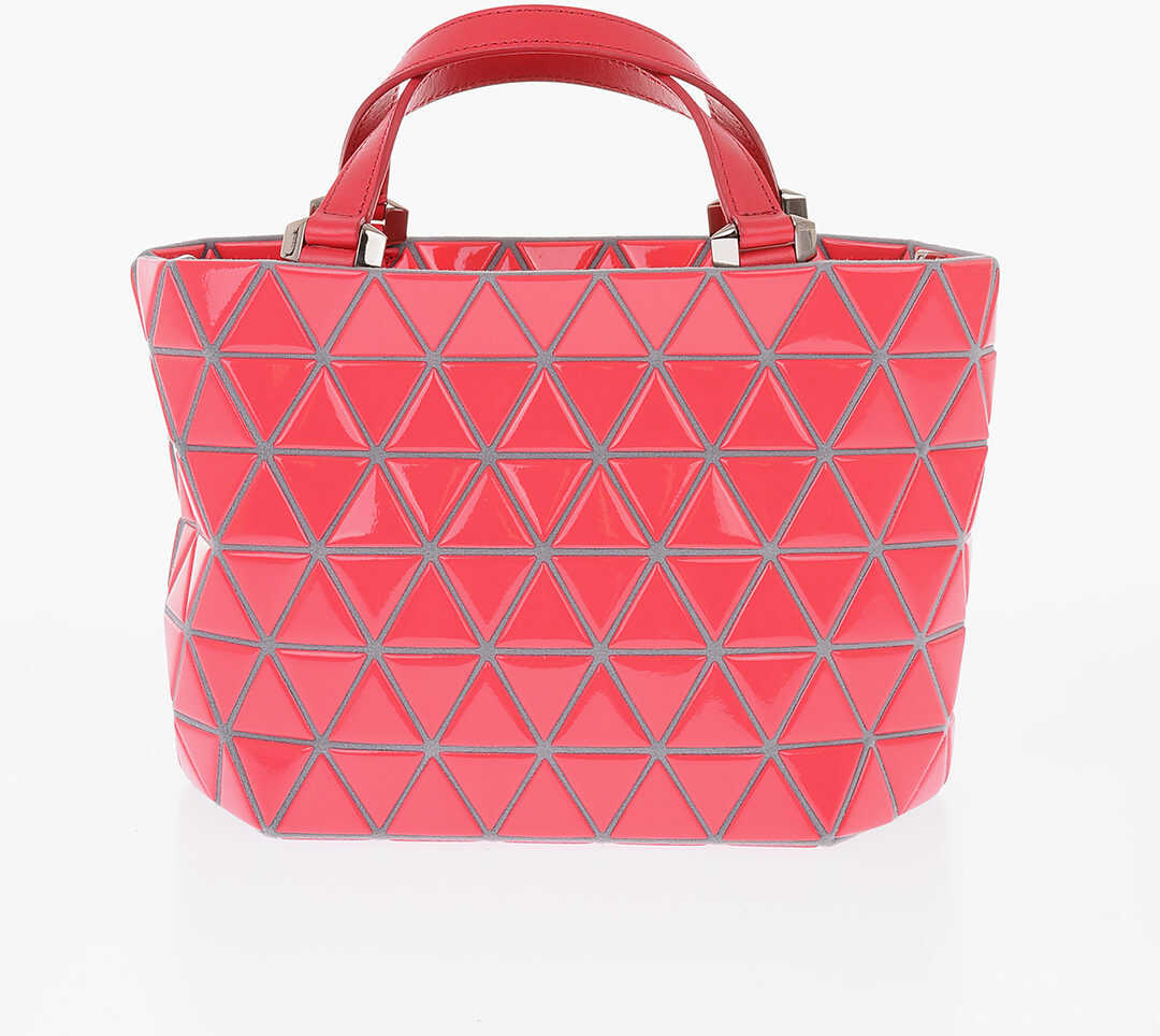 Issey Miyake Eco Leather Prism Motif Bao Bao Tote Bag With Double Handle Pink