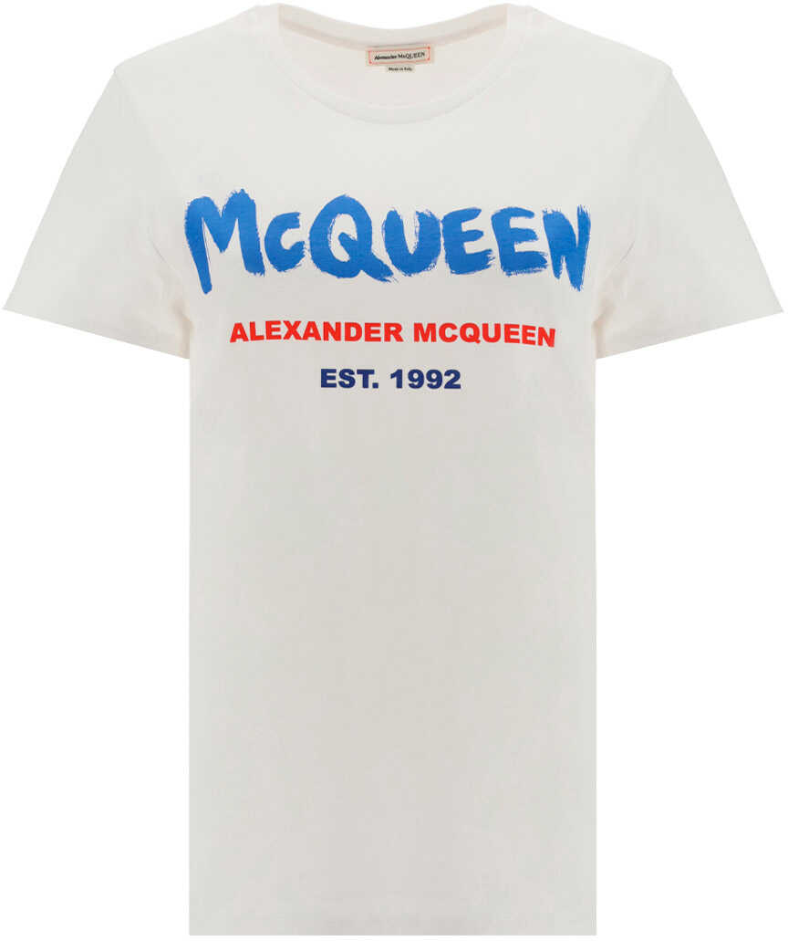 Alexander McQueen T-Shirt 608614QZAD3 WHITE/MULTI