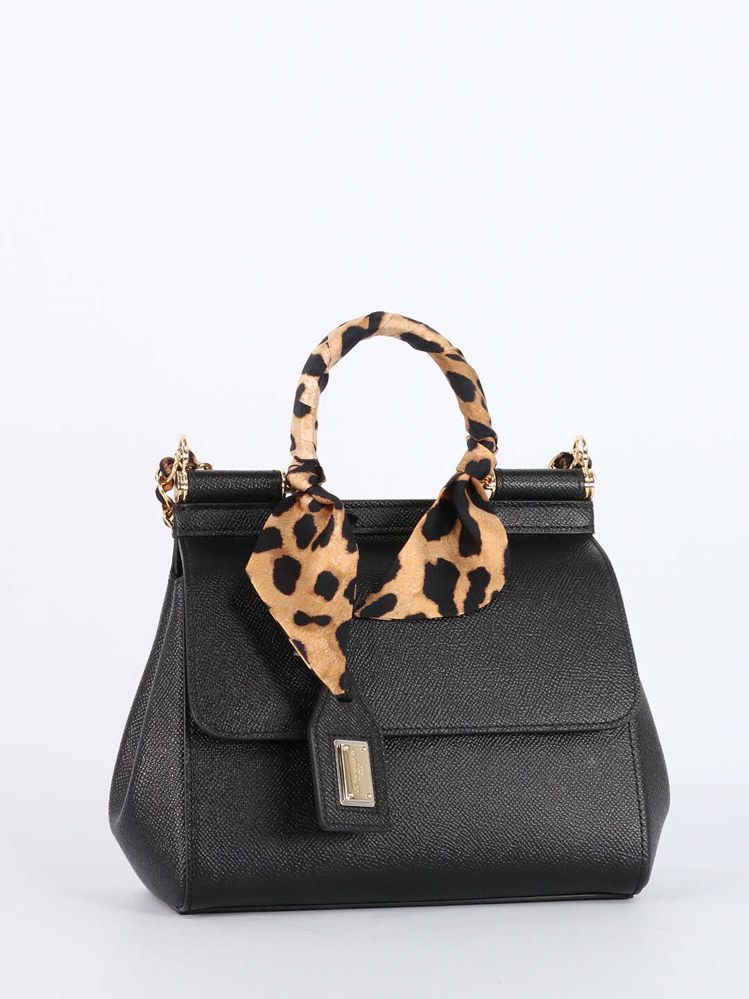Dolce & Gabbana Mini Sicily Bag With Scarf BB6003 AY153 Black