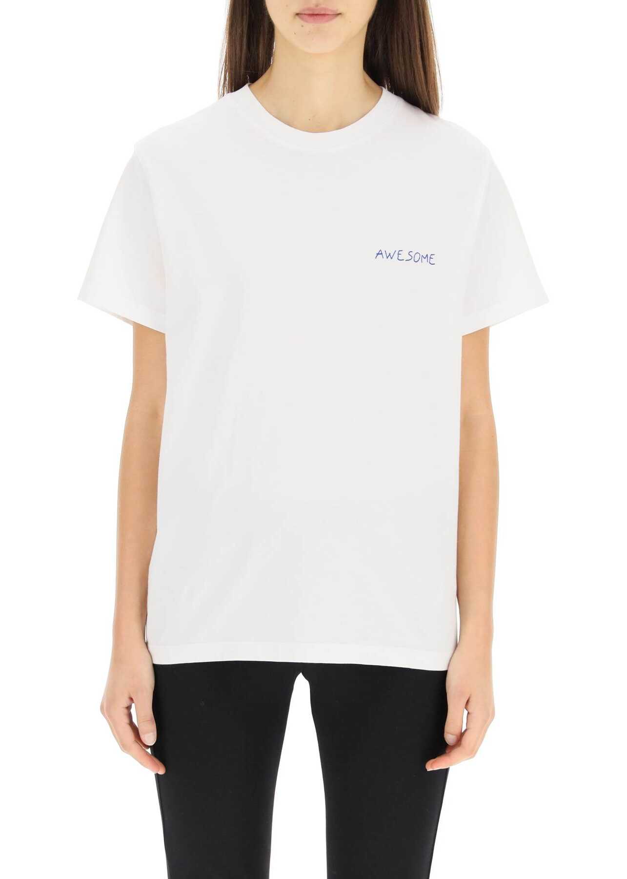 Maison Labiche Popincourt T-Shirt With Awesome Embroidery MMPOPINAWESOME WHITE