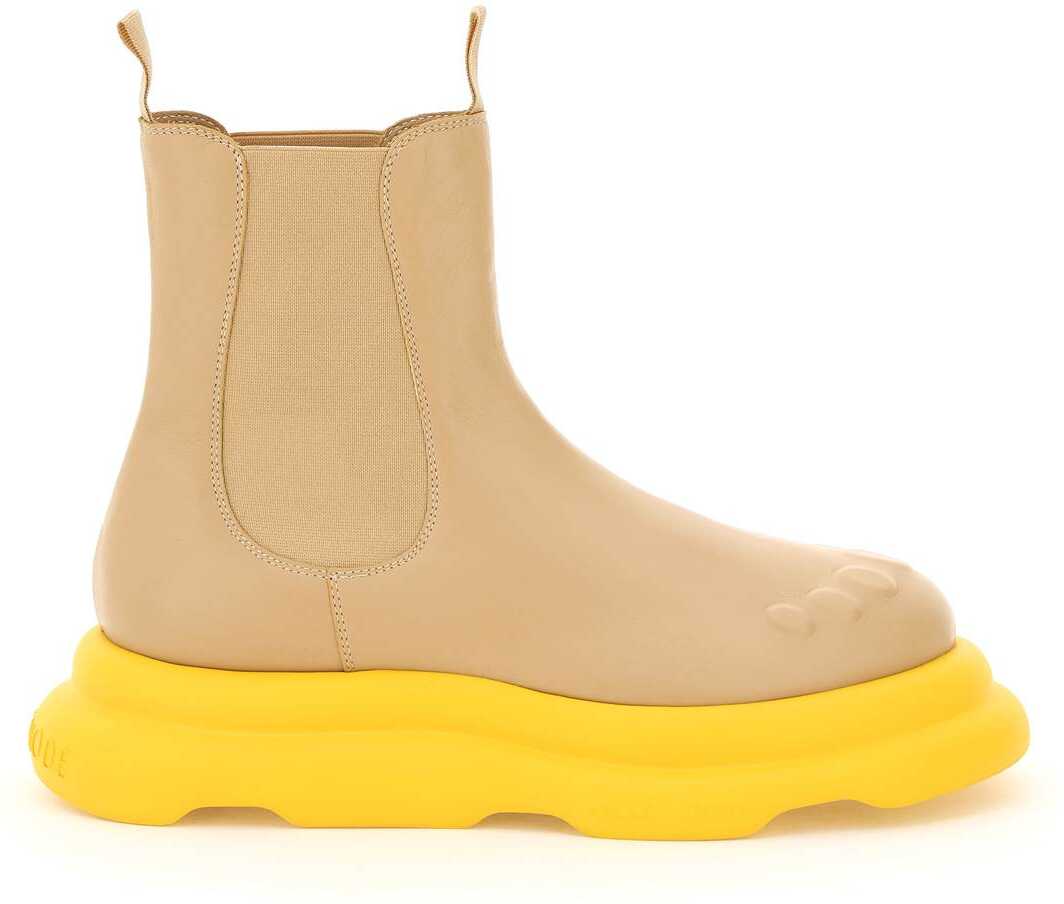 A.W.A.K.E. MODE Casual Ariana Chelsea Boots AW21 SH04 3D NUDE YELLOW image