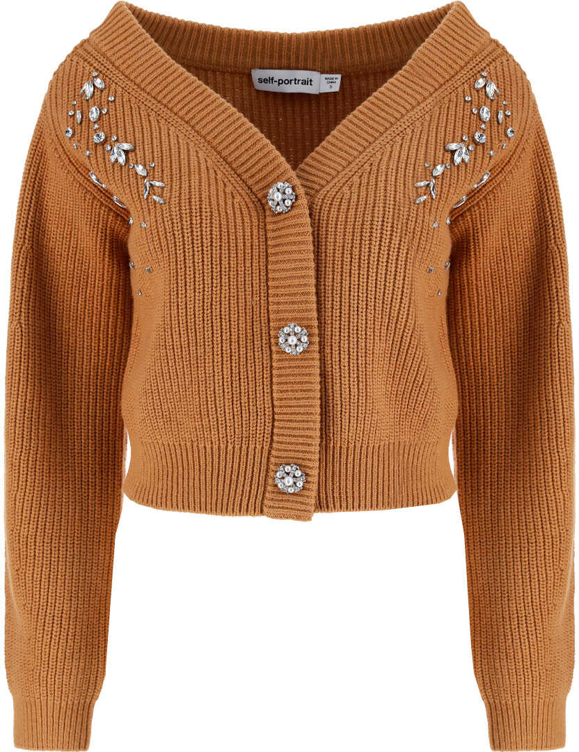 Self-Portrait Cardigan KNit RS22096 BROWN