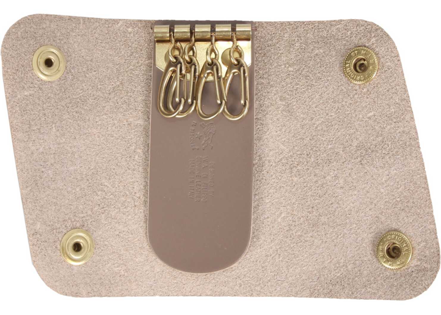 IL BISONTE Leather Key Ring DOVE