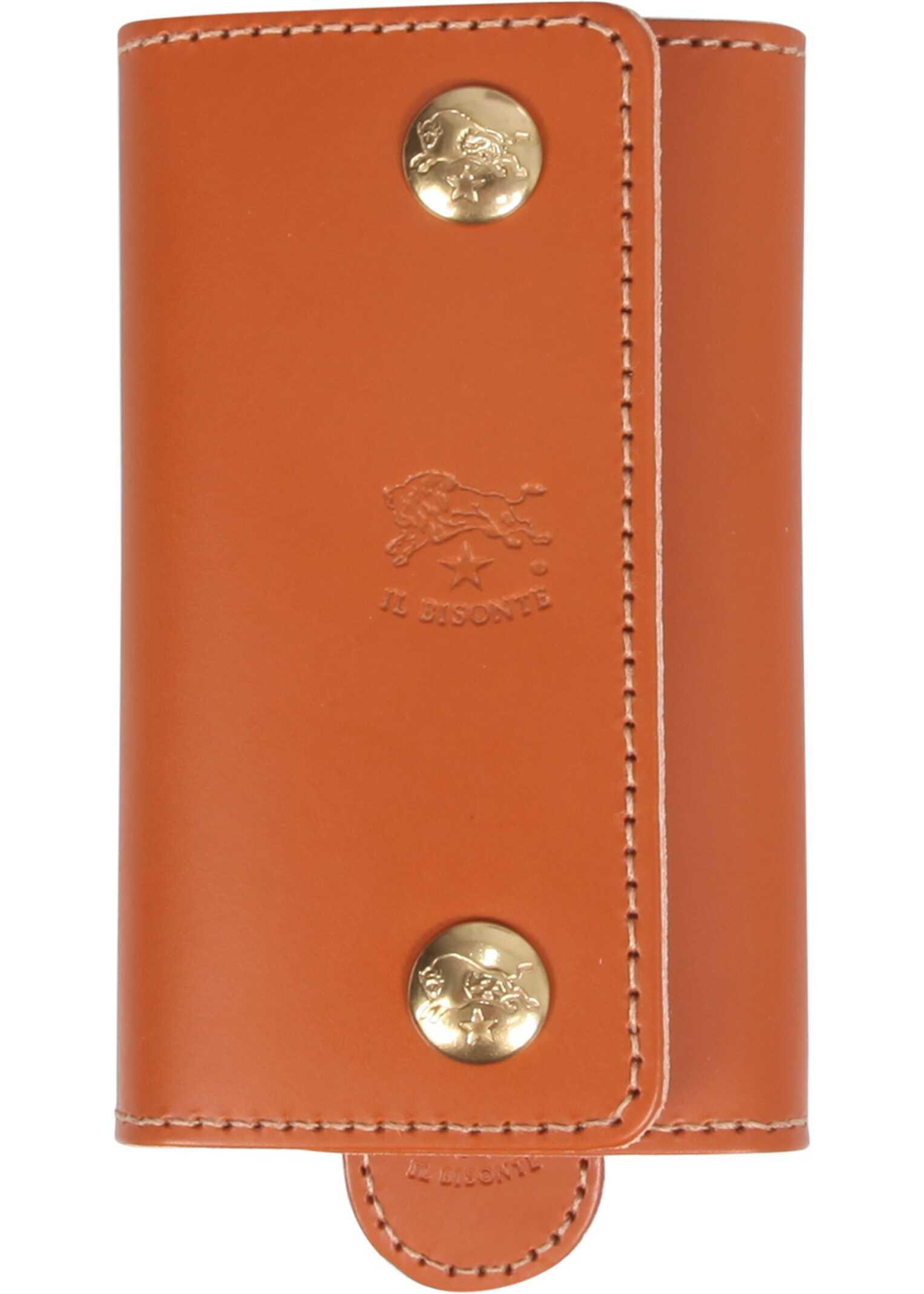 IL BISONTE Leather Key Ring BUFF