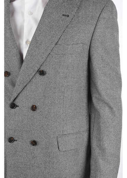 Costume Brunello Cucinelli Virgin Wool Houndsthooth Double Breasted Suit Black & White Barbati (BM 8709624) 3