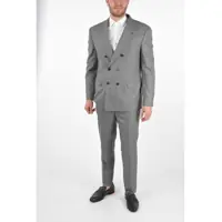Costume Virgin Wool Houndsthooth Double Breasted Suit Barbati