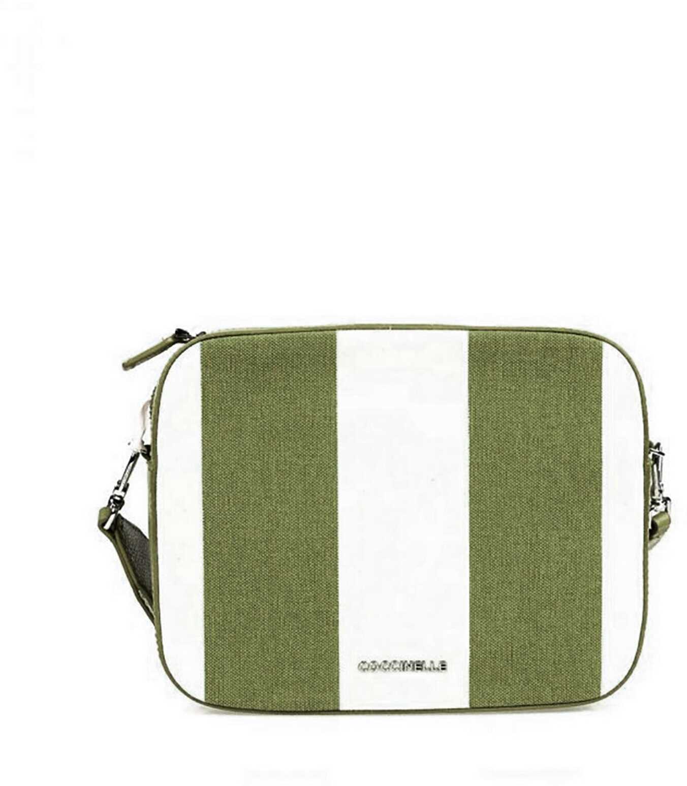 Coccinelle Mini Bag Canvas E5 Zielony/Kremowy b-mall.ro