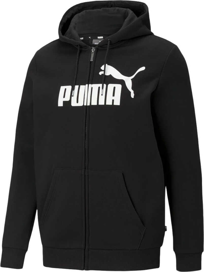 PUMA Essentials Big Logo Full-Zip Hoodie Black