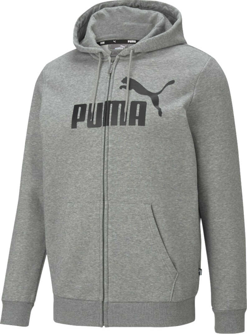 PUMA Essentials Big Logo Full-Zip Hoodie Grey