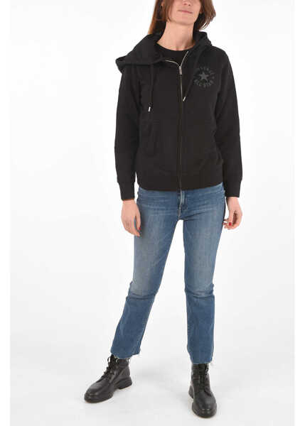 Hanorace Converse Printed Hoodie Sweatshirt Black Femei (BM 8711769) 4