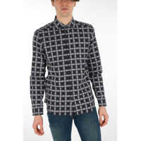 Camasi CORNELIANI pentru Barbati - Camasi casual CORNELIANI Cc Collection Plaid Check Cotton Shirt With Standard Collar Blue Barbati (BM 8711787) - B-mall.ro