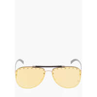Ochelari de soare Mirrored Studded Aviator Calypso Sunglesses With Leather Tri Femei