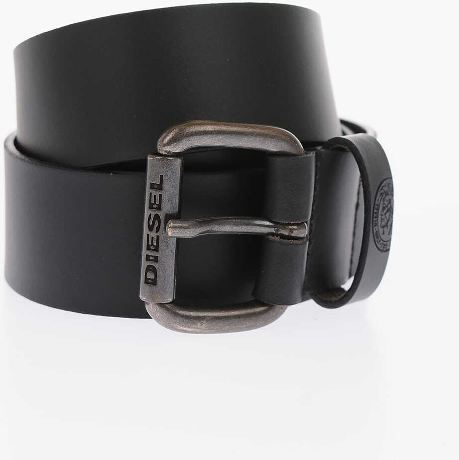 Diesel 40Mm Leather Mino7 Belt Black