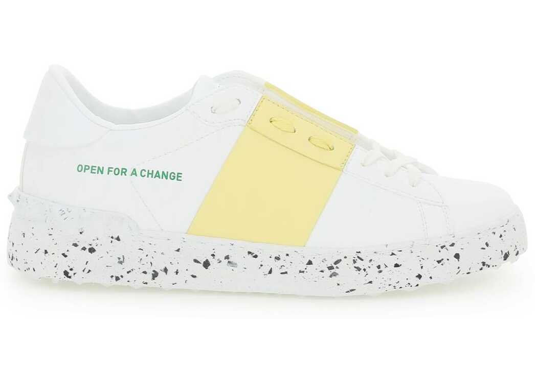 Valentino Garavani \'Open For A Change\' Bio-Based Sneakers BIANCO LEMON CREAM BIANCO NERO