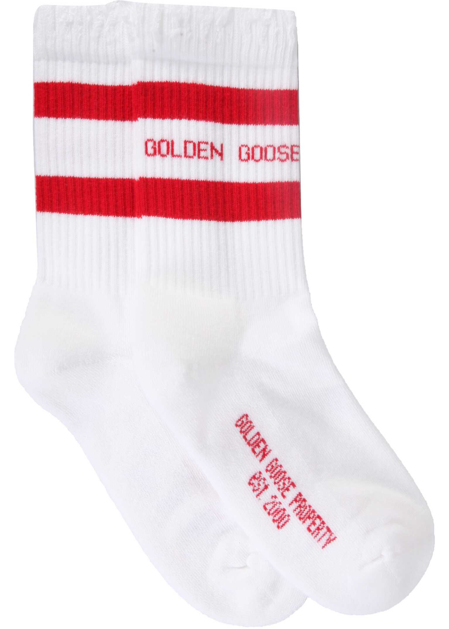 Golden Goose Striped Socks WHITE