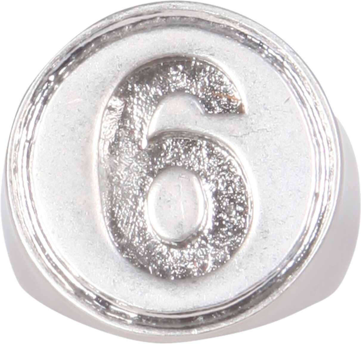 MM6 Maison Margiela Ring With Logo 6 SILVER image5