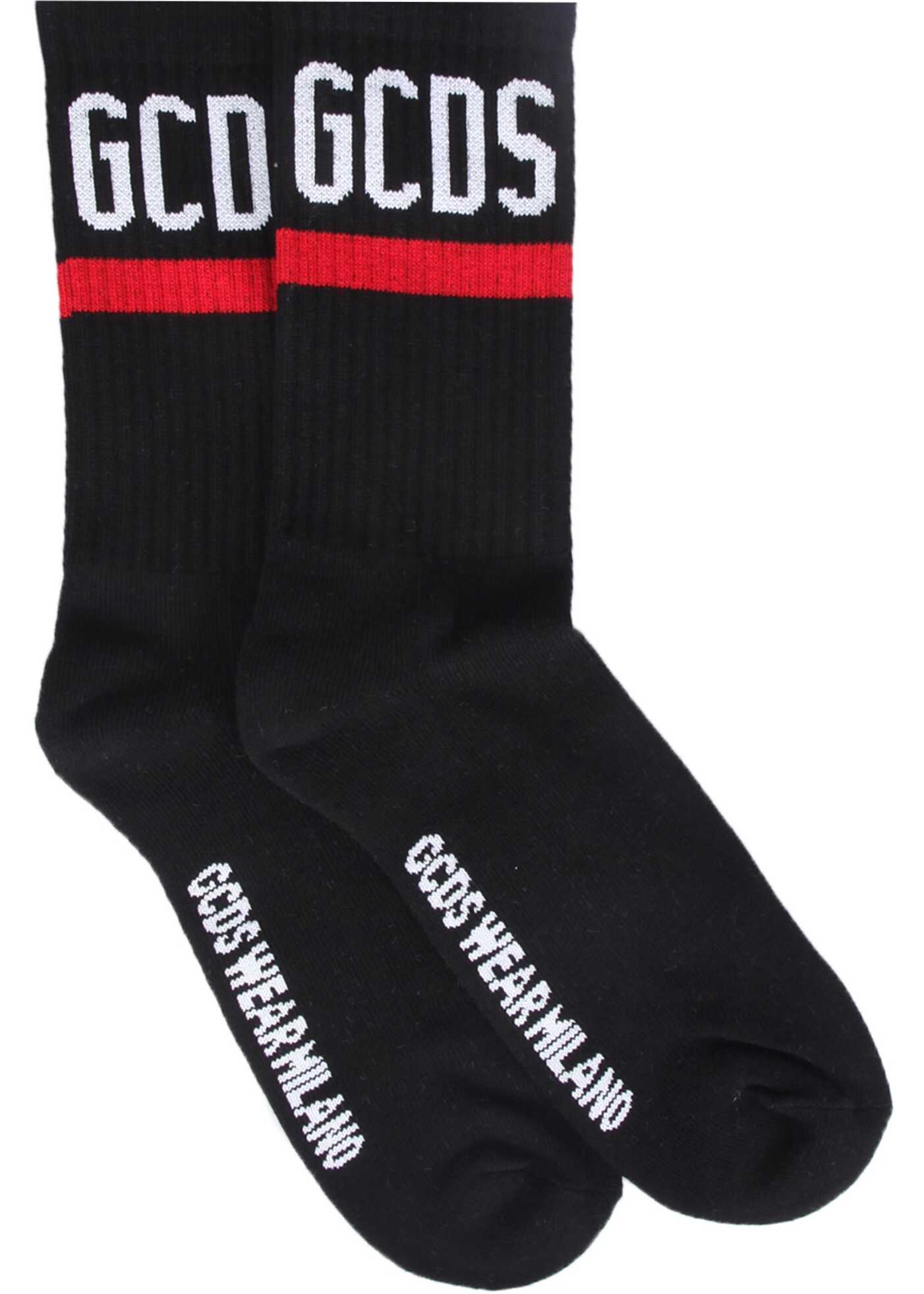 GCDS Socks With Logo BLACK