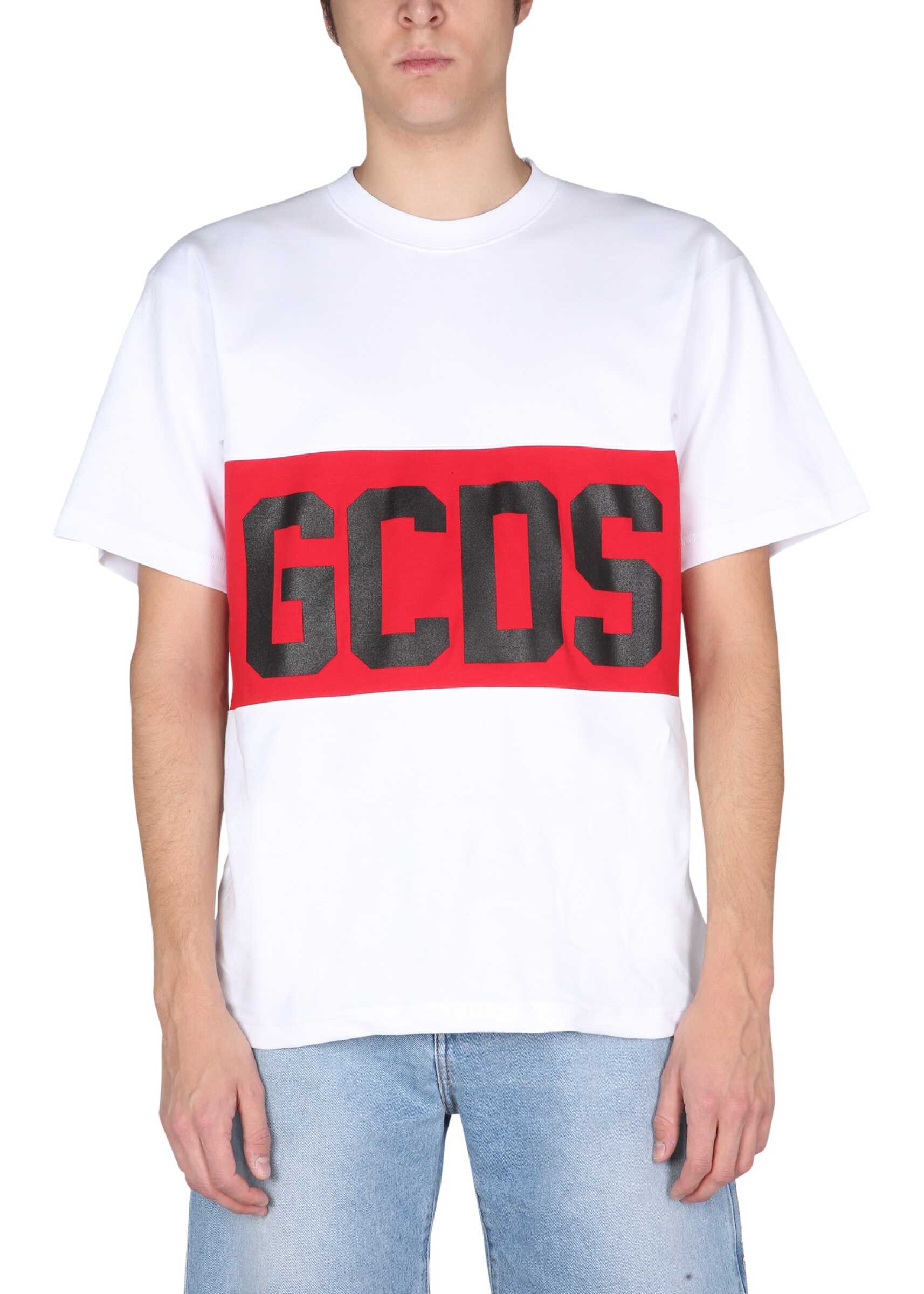 GCDS T-Shirt With Logo Band CC94M021014_01 WHITE