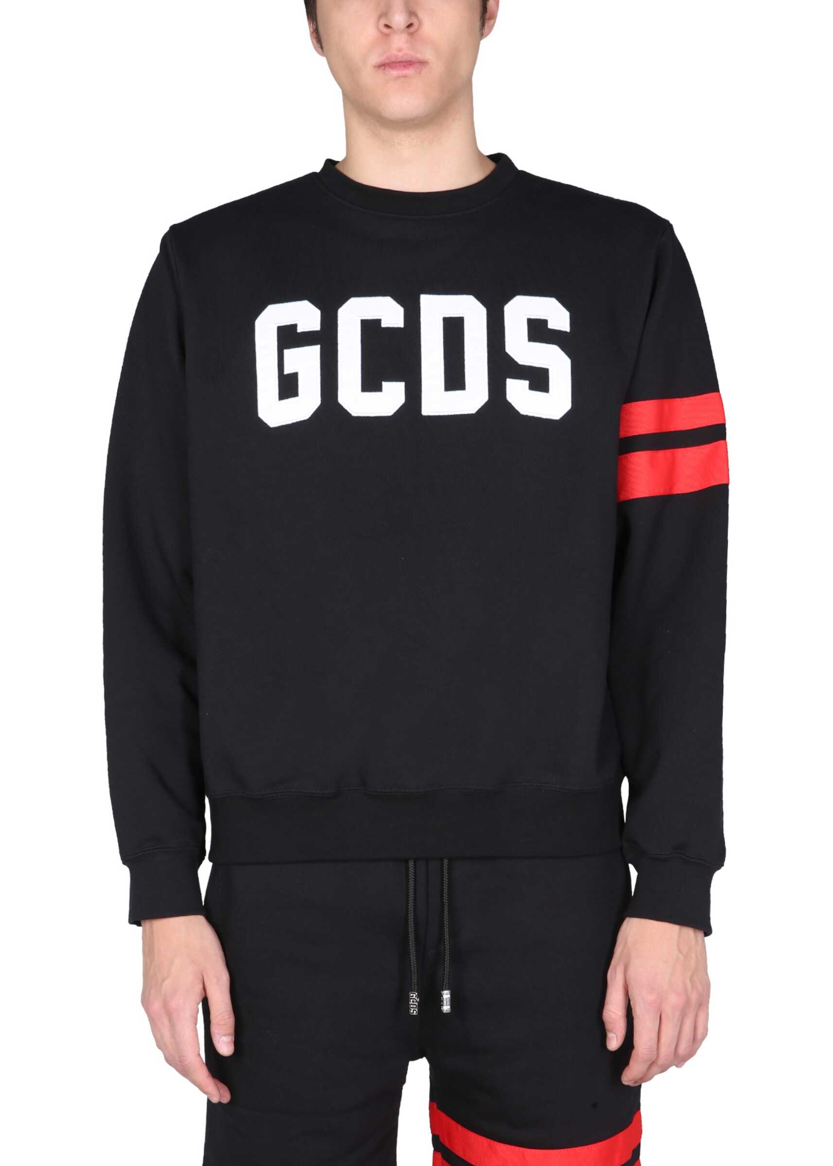 GCDS Crew Neck Sweatshirt CC94M021003_02 BLACK