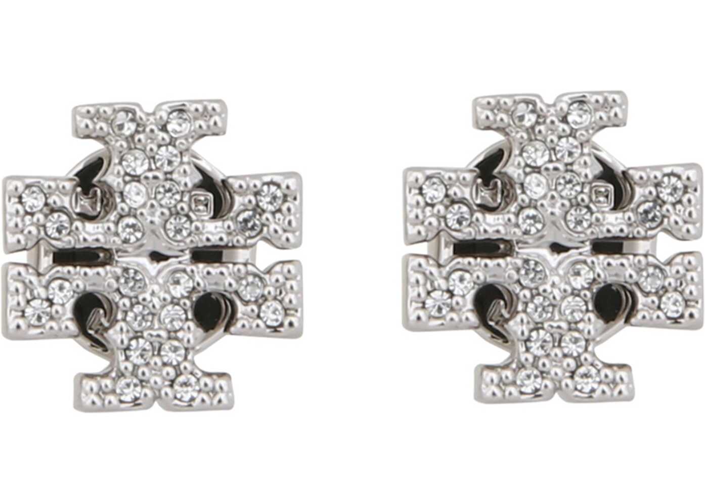 Tory Burch Crystal Logo Earrings 53423_042 SILVER image