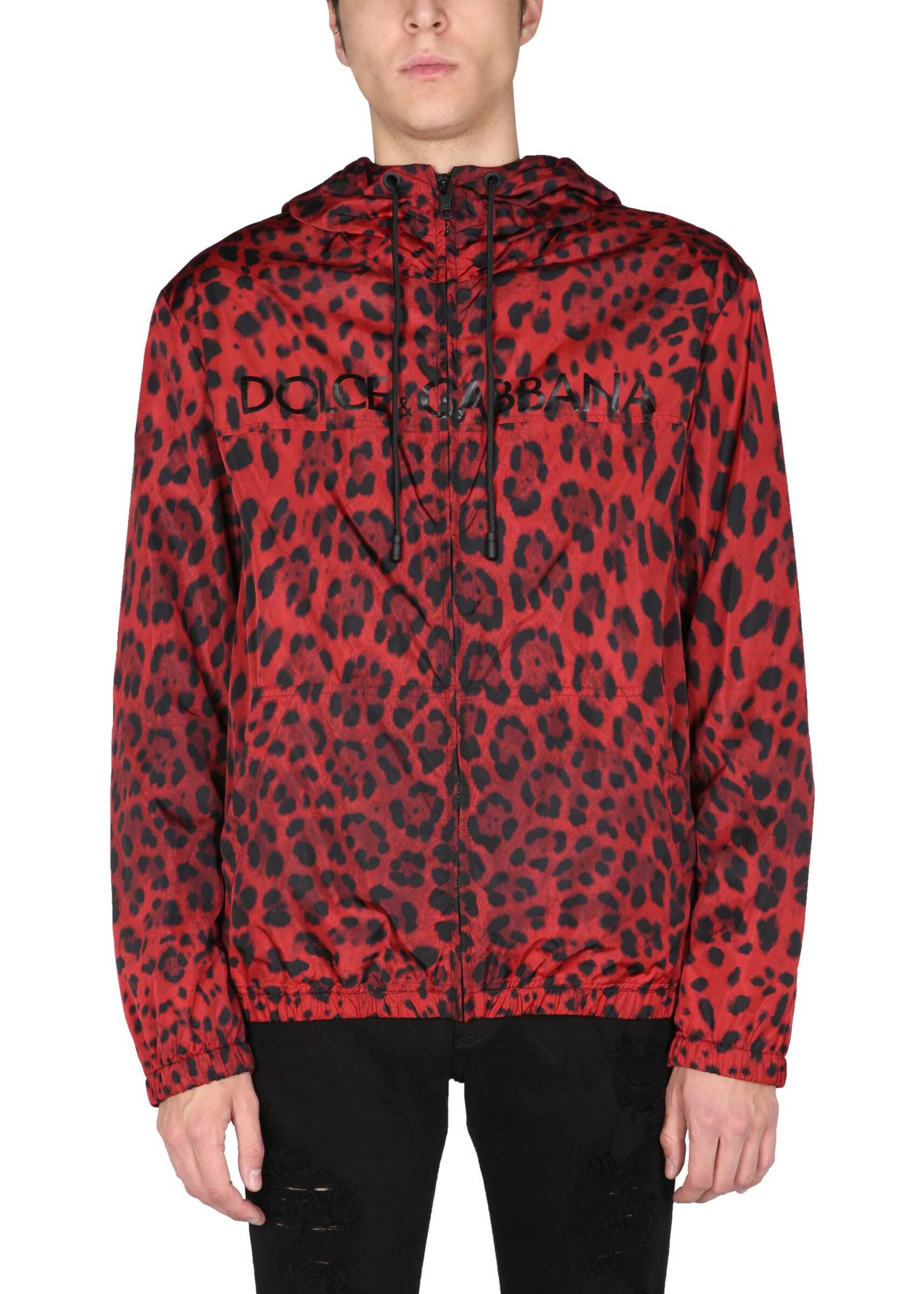 Dolce & Gabbana Jacket With Animal Print RED