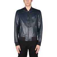 Geci de piele Jacket With Logo Plate Barbati