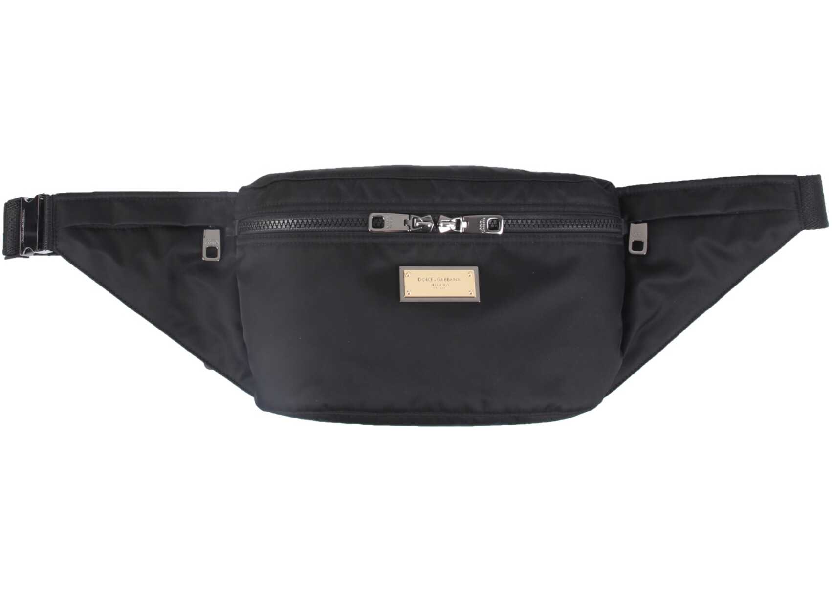 Dolce & Gabbana Belt Bag With Logo Label BLACK