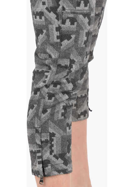 Pantaloni office Diesel Black Gold Mid-Rise Waist Pacquard Capri Pants Gray Femei (BM 8720076) 4