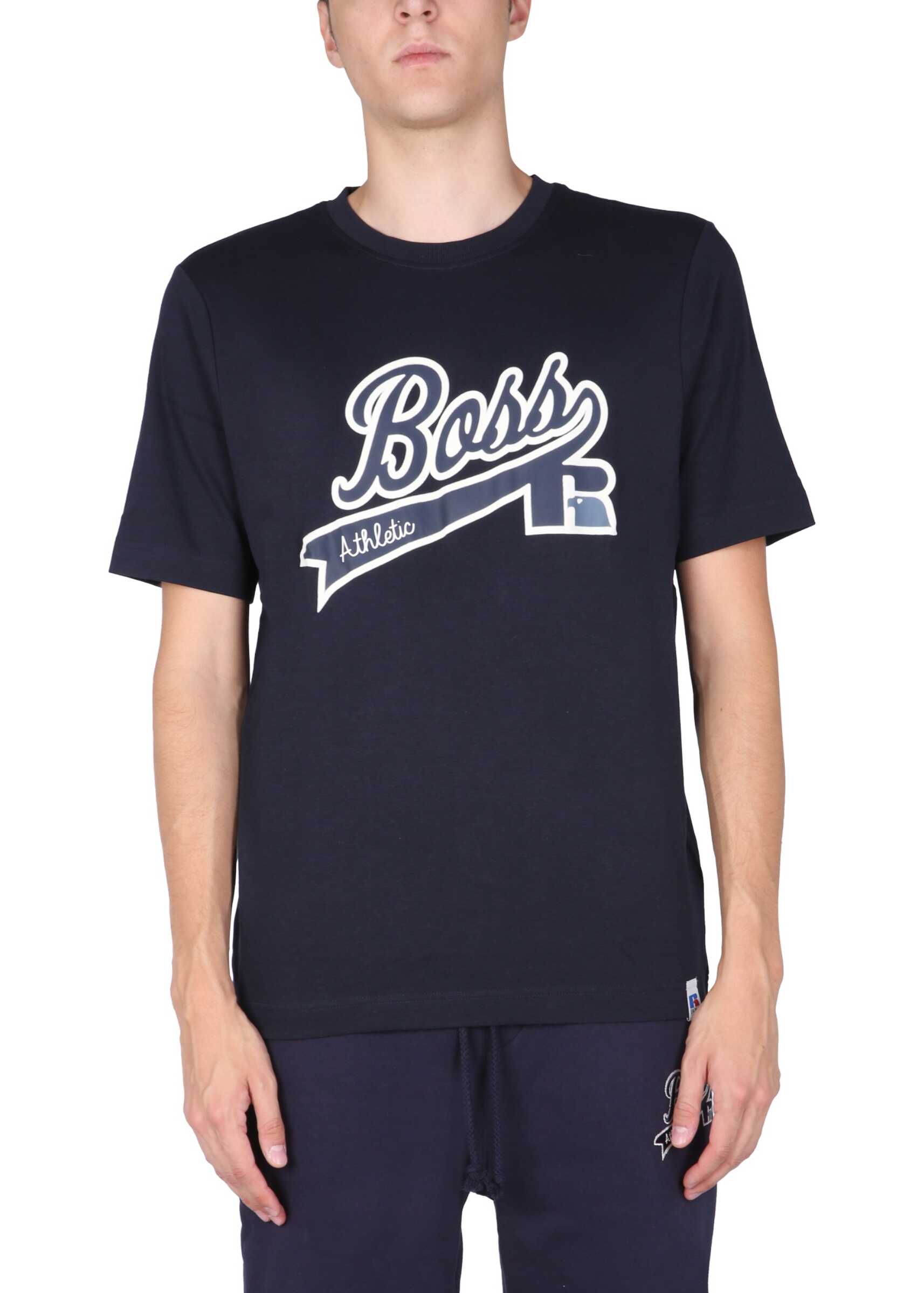 BOSS Boss X Russell Athletic Logo T-Shirt 50466090_10217381410 BLUE