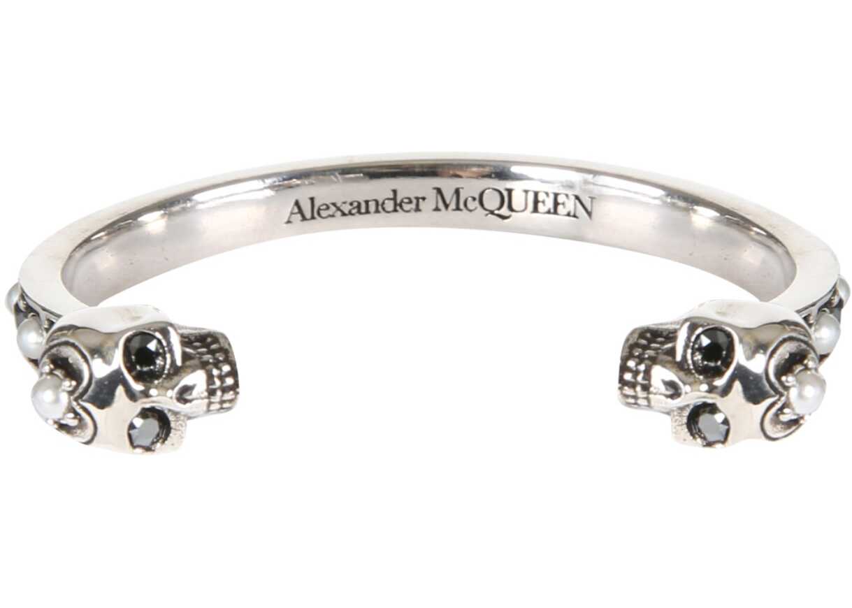 Alexander McQueen Twin Skull Bracelet 553653_J160Y1328 SILVER image0