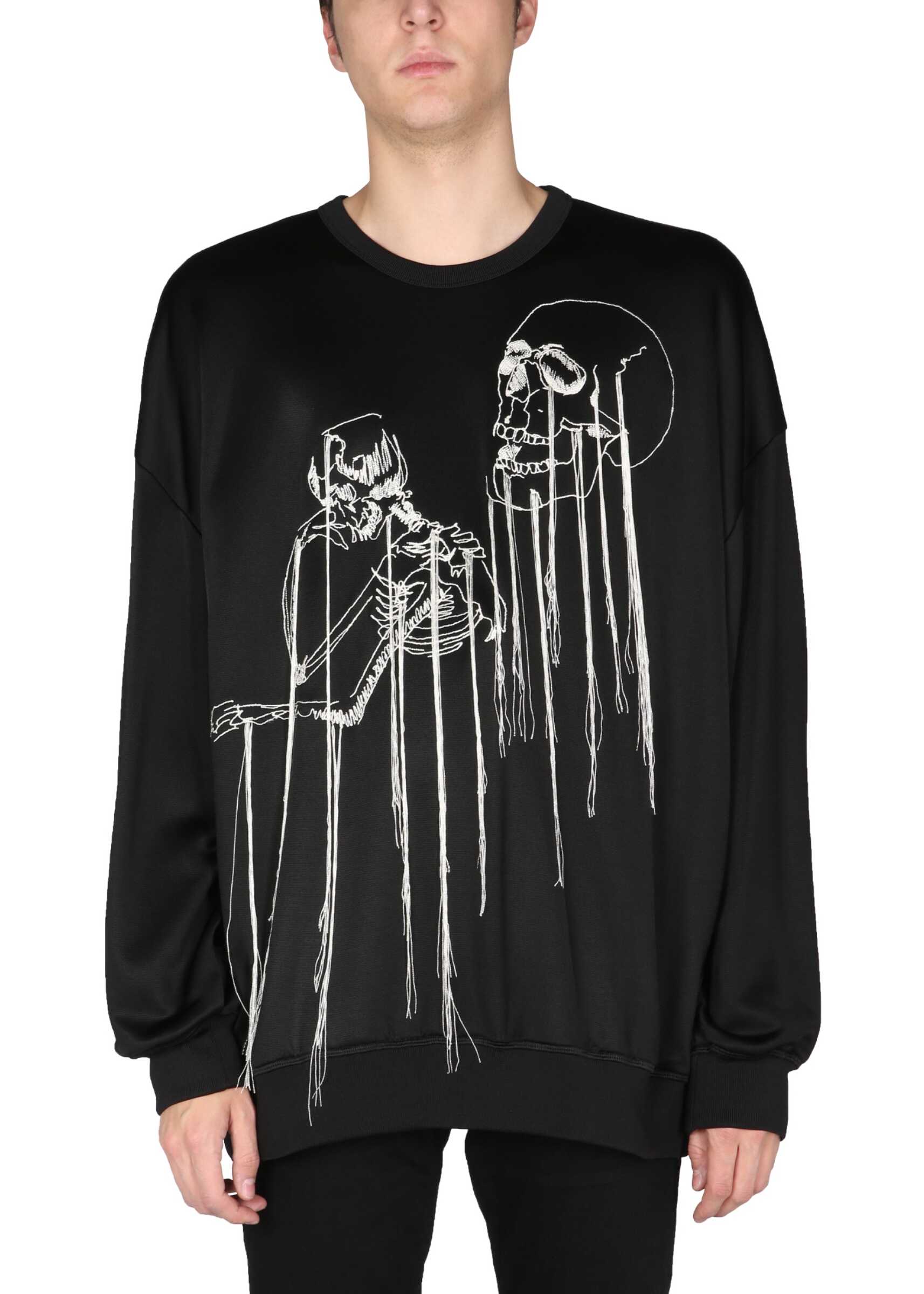 Alexander McQueen Sweatshirt With Embroidered Skull 683192_QSX521000 BLACK