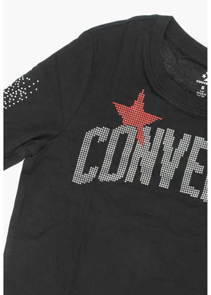 Tricouri Converse Glittered T-Shirt Black Baieti (BM 8721552) 2