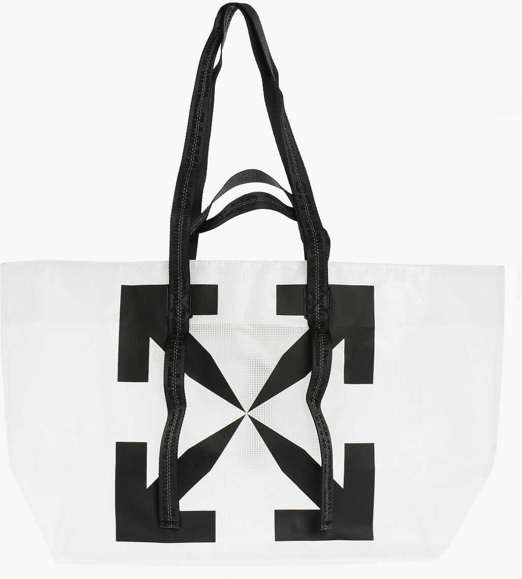 Off-White Man Commercial Arrow Cross Shopping Bag White